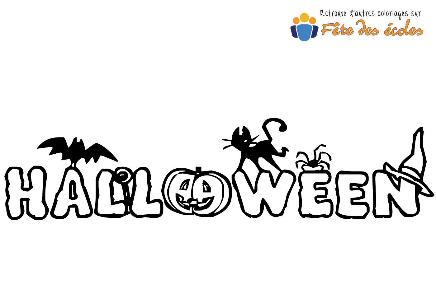 Logo Halloween à colorier