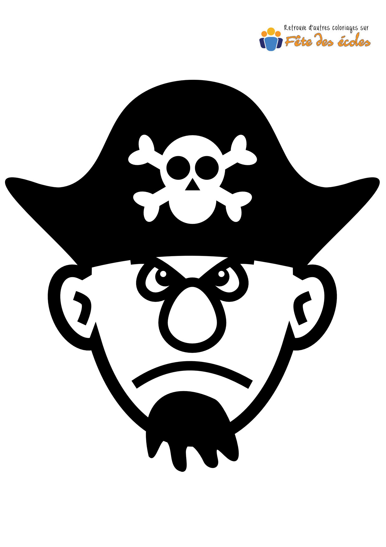 Coloriage d'un portrait de pirate méchant