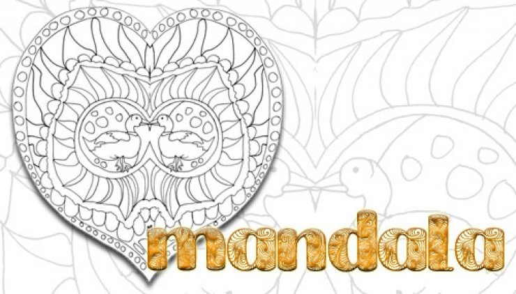 Mandala cœur et canards